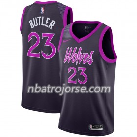 Män Minnesota Timberwolves Tröja Jimmy Butler 23 2018-19 Nike City Edition Lila Swingman